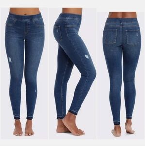 SPANX Distressed Skinny Ankle Jeans Medium Wash Size Large